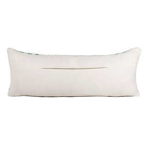 20" X 20" Jade Green And White 100% Cotton Geometric Zippered Pillow