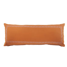 14" X 36" Orange And Dark Orange 100% Cotton Geometric Zippered Pillow