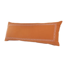 14" X 36" Orange And Dark Orange 100% Cotton Geometric Zippered Pillow