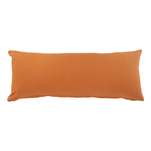 14" X 36" Orange And Dark Orange 100% Cotton Geometric Zippered Pillow