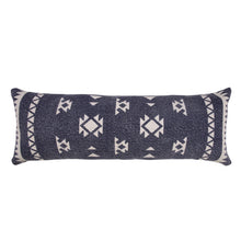 20" X 20" Navy And White 100% Cotton Geometric Zippered Pillow