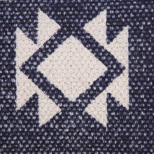 20" X 20" Navy And White 100% Cotton Geometric Zippered Pillow