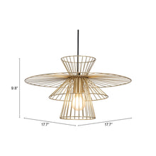 Gold Caged Geometric Metal Hanging Ceiling Light