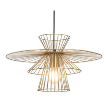 Gold Caged Geometric Metal Hanging Ceiling Light