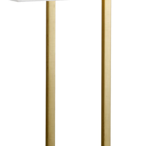 28" Brass Metal Table Lamp With White Shade