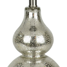 21" Silver Glass Gourd Table Lamp With White Drum Shade