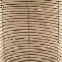 27" Natural Rattan Table Lamp With White Drum Shade