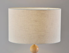 28" Brown Solid Wood Candlestick Table Lamp With Off White Drum Shade