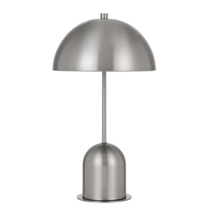 20" Nickel Metal Desk Table Lamp With Nickel Dome Shade