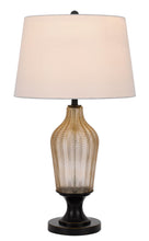 31" Bronze Glass Table Lamp With White Empire Shade