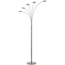 82" Nickel Five Light Led Arc Floor Lamp