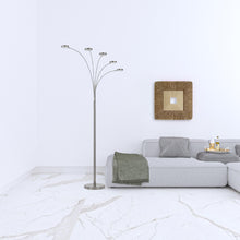 82" Nickel Five Light Led Arc Floor Lamp