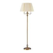 60" Bronze Four Light Traditional Shaped Floor Lamp With Beige Square Shade