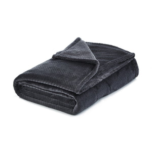 60" X 70" Dark Slate Gray Knitted Polyester Plush Throw Blanket