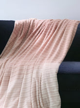 70" X 60" Blush Knitted Polyester Plush Throw Blanket