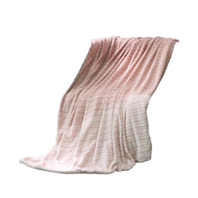 70" X 60" Blush Knitted Polyester Plush Throw Blanket