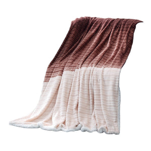 70" X 60" Blush Knitted Polyester Plush Throw Blanket