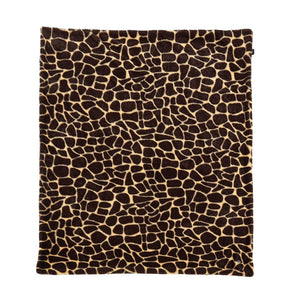 60" X 50" Yellow and Brown Knitted Polyester Animal Print Plush Throw Blanket