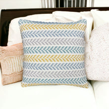 Set of Four 18" X 18" Black Beach Chevron Cotton Zippered Pillow