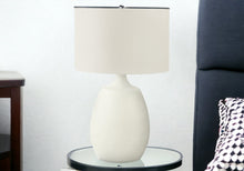 26" Cream Gourd Table Lamp With Cream Drum Shade