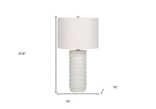 28" Cream Cylinder Table Lamp With Cream Drum Shade