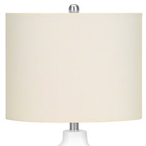 25" Cream Novelty Table Lamp With Cream Drum Shade