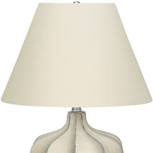 21" Cream Round Table Lamp With Cream Empire Shade