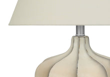 21" Cream Round Table Lamp With Cream Empire Shade