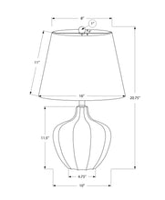 21" Cream Round Table Lamp With Cream Empire Shade