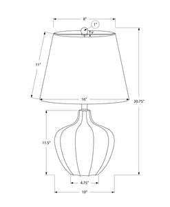 21" Cream Round Table Lamp With Cream Empire Shade