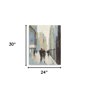 20" x 16" Watercolor Walk in the City Canvas Wall Art - Buy JJ's Stuff