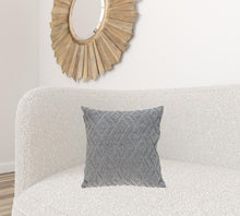 Jacquard Diamond Pattern Decorative Gray Throw Pillow