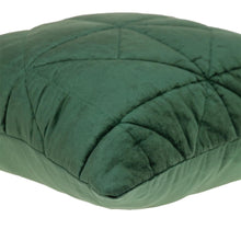 Green Chunky Geo Stitched Velvet Decorative Throw Pillow