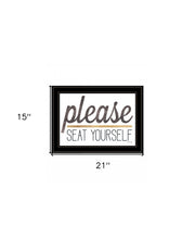 Please Seat Yourself 3 Black Framed Print Wall Art - Buy JJ's Stuff