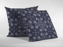 18" Navy Boho Pattern Zippered Suede Throw Pillow - Buy JJ's Stuff