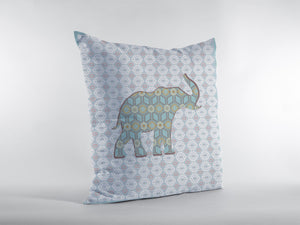 16" Blue Elephant Zip Suede Throw Pillow - Buy JJ's Stuff