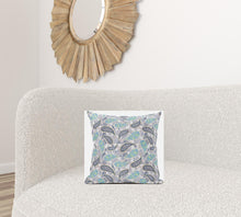 16” Gray Green Boho Paisley Suede Throw Pillow