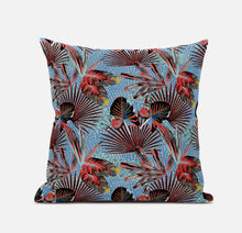 18” Coral Blue Tropical Suede Throw Pillow - Buy JJ's Stuff