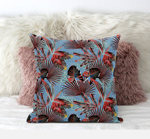 18” Coral Blue Tropical Suede Throw Pillow - Buy JJ's Stuff