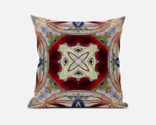 16” Magenta Red Geo Tribal Suede Throw Pillow