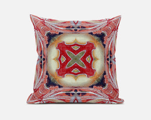 18” Peach Red Geo Tribal Suede Throw Pillow - Buy JJ's Stuff