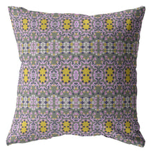 18” Purple Yellow Geofloral Suede Throw Pillow - Buy JJ's Stuff