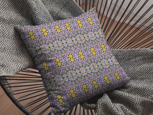 18” Purple Yellow Geofloral Suede Throw Pillow - Buy JJ's Stuff