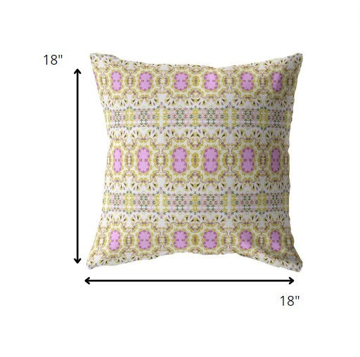 18” Yellow Lavender Geofloral Suede Throw Pillow - Buy JJ's Stuff