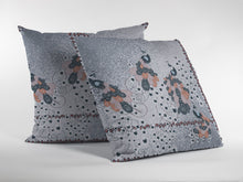 16” Gray Black Boho Bird Suede Throw Pillow