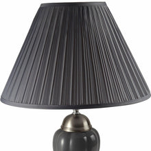 27" Gray Metal Bedside Table Lamp With Gray Shade