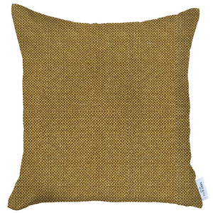 18" X 18" Yellow Solid Color Zippered Handmade Polyester Throw Pillow Cover