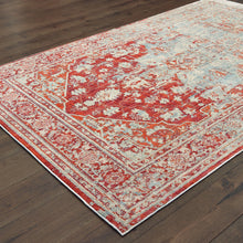 4' X 6' Grey And Orange Oriental Power Loom Stain Resistant Area Rug